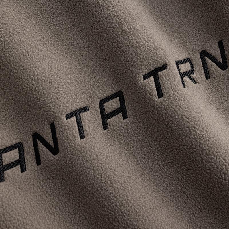 ANTA Polar Fleece Crew Neck Sweatshirt Brown Men 952547704-2
