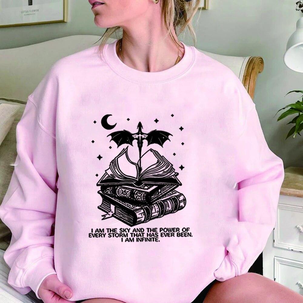 Unisex HoodieVintage Basgiath War College Sweatshirt I Am The Sky Hoodie Fourth Wing Shit Dragon Rider Tee Unisex Casual Hoodies Sweatshirts