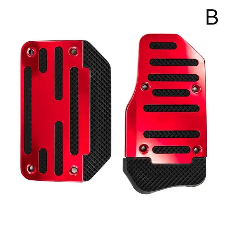 Car 2pcs Aluminum Automatic Transmission Foot Gas Pedal Set Cover Red Silver Blue Kit Fuel Pedal Pedals Cover Car Accessories