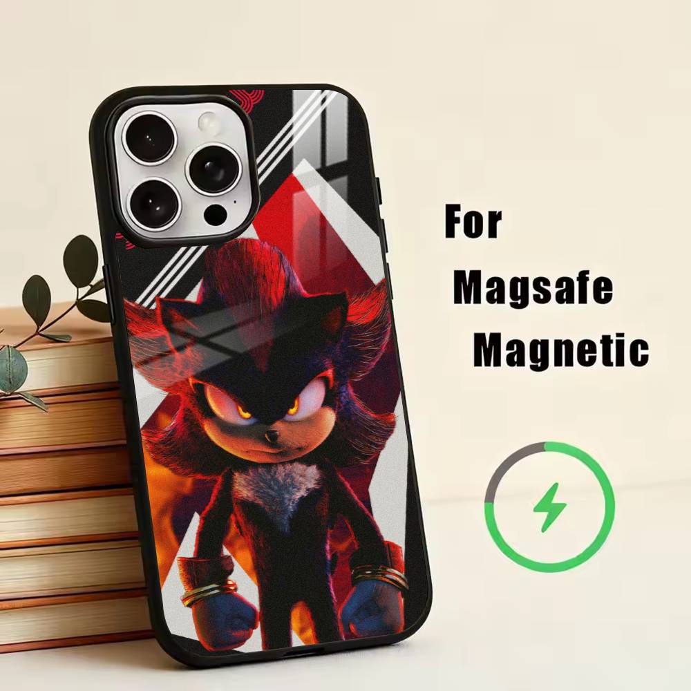 S-Shadow the Hedgehog Phone Case For iPhone17,16,15,14,13,12,11 Plus,Pro Magnetic with Magsafe Wireless Charging