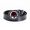 Rose-Shaped Waistband Leather Belt with Floral Pattern - Nightclub Single Loop Pants Accessory
