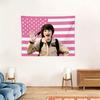 Will Byers Tapestry Pink American Flag Wall Hanging Noah Schnapp Character Poster Fan Room Decor