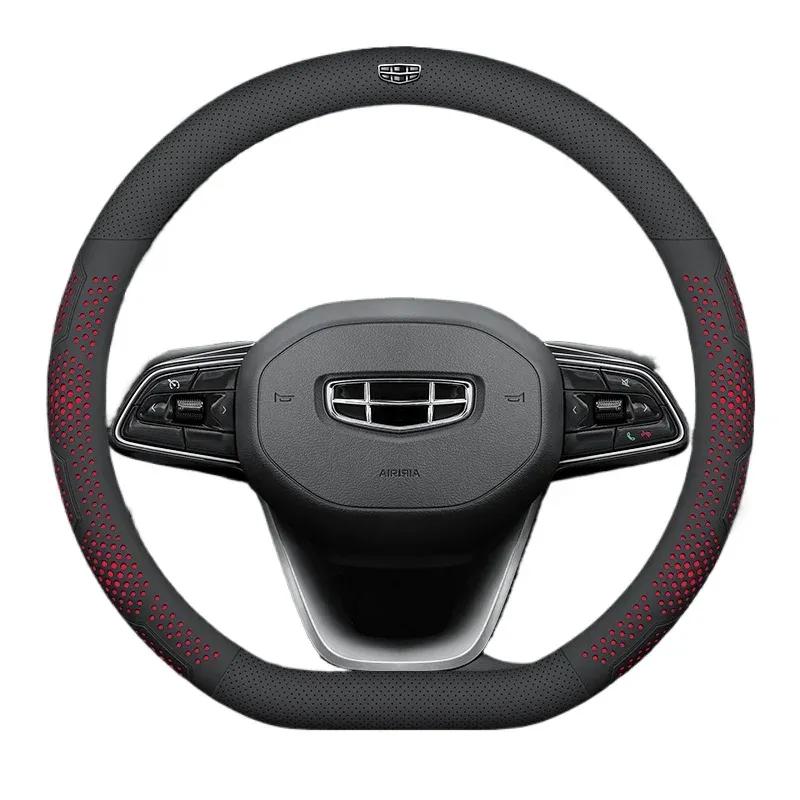 New Style Leather Car Steering Wheel Cover for Geely Atlas Kx11 Okavango Galaxy Starray ZEEKR ICON GX3 Pro Accessories