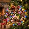 DIY Heimurlaubsdekoration Acryl Weihnachts-Hänge-Set Kunst Perlmutt-Imitat Beleuchteter Kranz 3D Perlen-Bastelset Funkelndes Edelstein-Set mit LED-Lichterkette