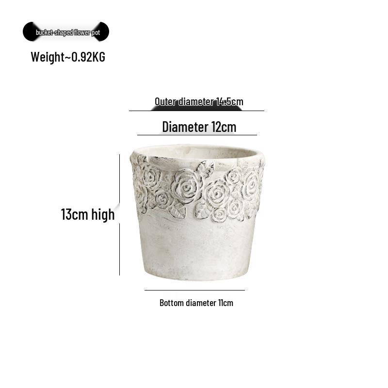 

Цементный цветочный горшок ручной работы в европейском стиле с тиснением для декора дома и сада