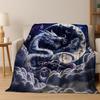 Magic Dragon Mythology Art Chinese Loong Cartoon Flannel Blanket,Cozy Soft Throw Blanket for Home Bedroom Bed Sofa Cover Kid