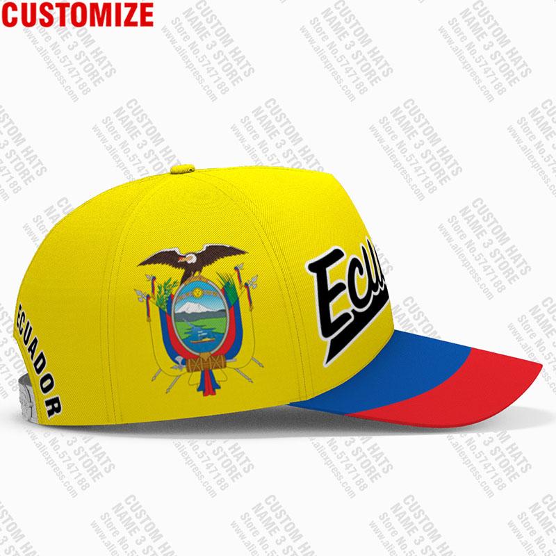 Berretto da Baseball Ecuador Fatto su Misura Nome Numero Logo Squadra Cappello Ec Paese Viaggio Nazione Spagnola Bandiera Ecuadoriana Po Copricapo