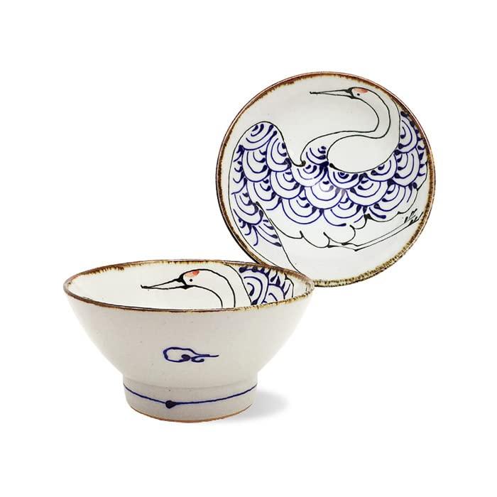 A Tea Bowl with a a Symbol of As the Saying Crane Lives for a Thousand and a Turtle Lives for Ten Thousand Diameter Capacity Perfect As a Gift for New