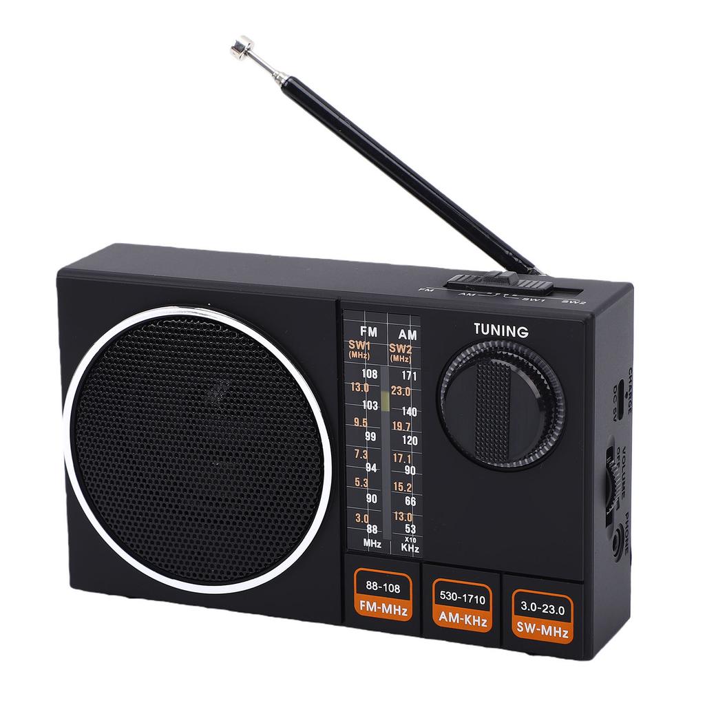 Portable Radio FM AM SW Full Band USB Charging Multifunctional with Stretchable Antenna