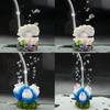 Volcano Shell Aquarium Ornament with Plant and Oxygen Pump Bubble Stone
