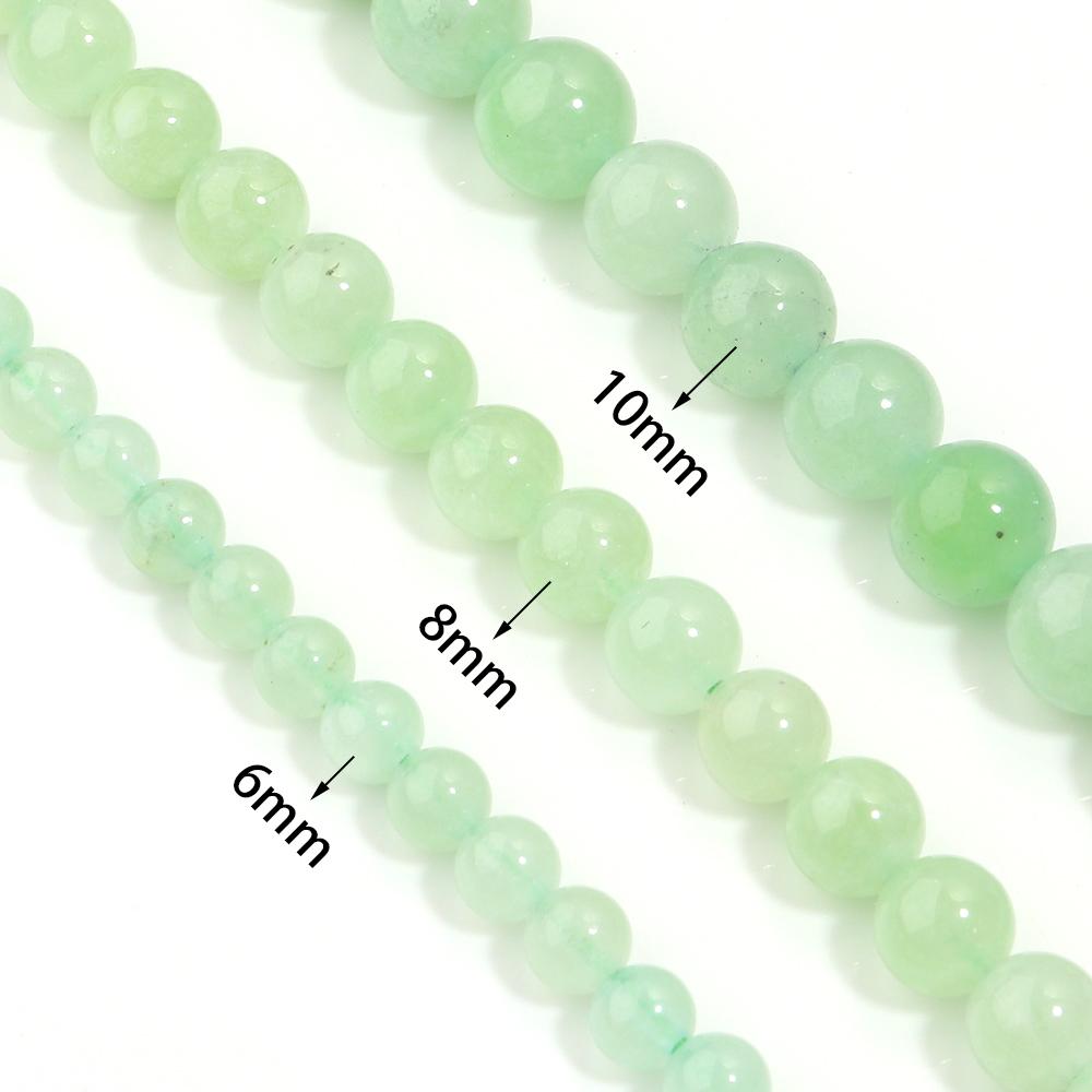 1 Strand 6 8 10mm Natural Stone Beads Green Jade Round Loose Gemstone Beads For Jewelry Making DIY Bracelet Necklace Accessories