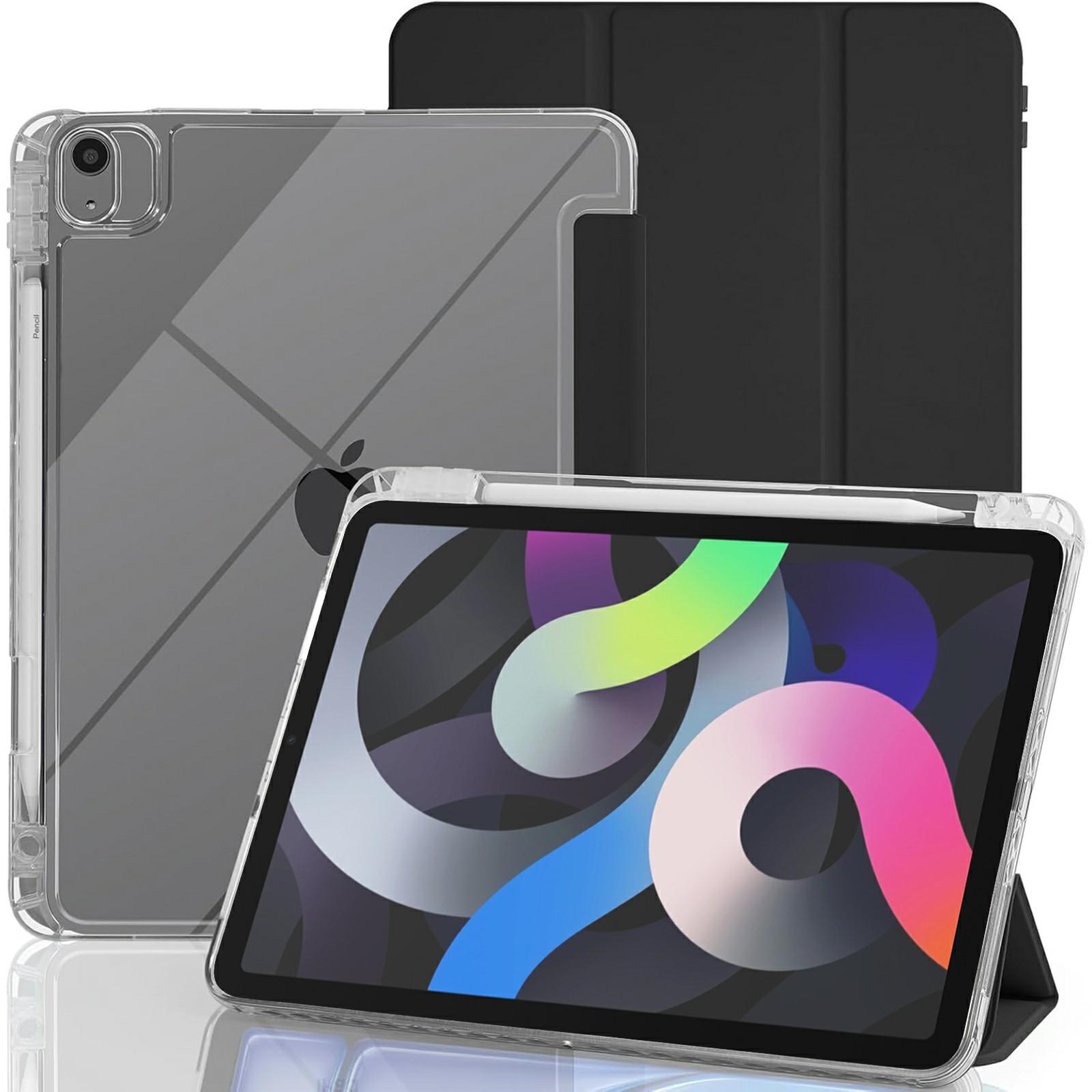 

Чехол для планшета с боковым слотом для карандаша для iPad Air (2022)/(2020) Акрил+ТПУ+PU Кожаный чехол-книжка Black