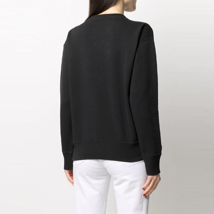 Polo Ralph Lauren FW21 Logo Solid Crewneck Sweatshirt Women sweatshirt Black 211794395-001