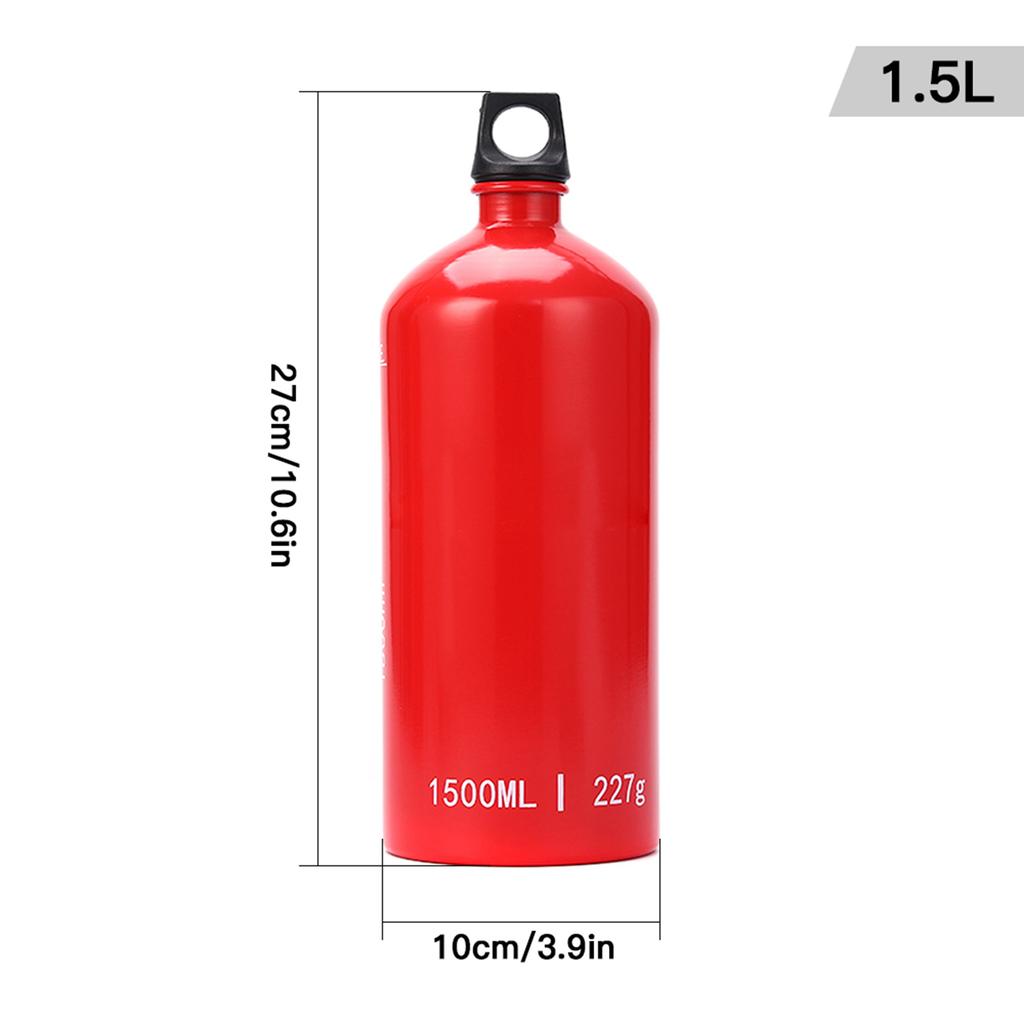 Botella de Combustible de Aluminio de 1.5L, Contenedor de Aceite Contenedor para Alcohol, Gas Líquido, Aceite y Otros para Camping, Senderismo, Mochilero