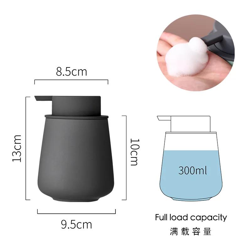 

Black Ceramic Portable Soap Dispensers Mousse Separately Bottled Hand Lotion Shampoo Bath Foam Foaming Press Head Lotion Bottle серый
