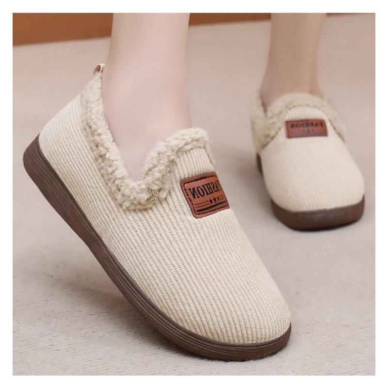Fashion Autumn and Winter New Women's Warm Comfortable  and Casual Home Cotton Slippers with Added Plush and Thick Cotton Boots
