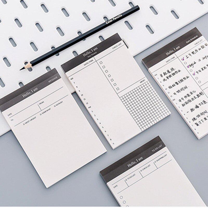 Simple Business Day Planner Notepad Daily Schedule Plan Notebook Office Desktop Calendar Memo Stationery Note Pad Sticky Note