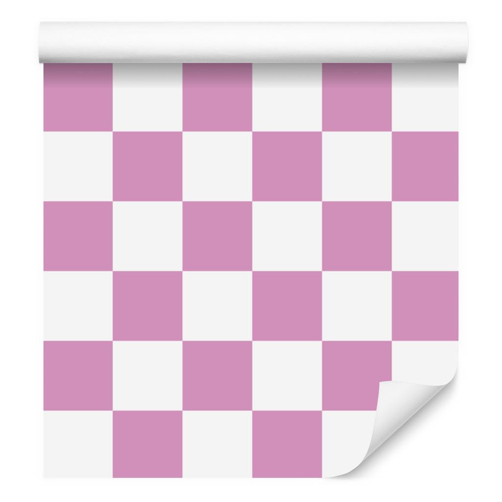 Checkerboard Wallpaper Powder Pink and White for Living Room and Bedroom 50x1000