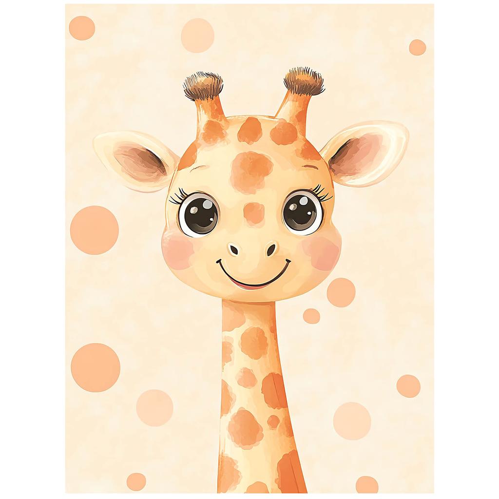 Plakat Żyrafa Z Kropkami Plakat Żyrafa Z Kropkami, 70X100 Cm, Bez Ramy, Płótno Premium Na Blejtramie