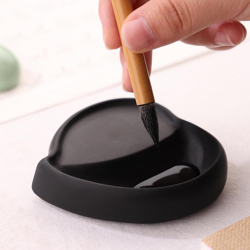 Peach Heart Inkstone - Anti-Drying Calligraphy & Chinese Painting Practice Tool
