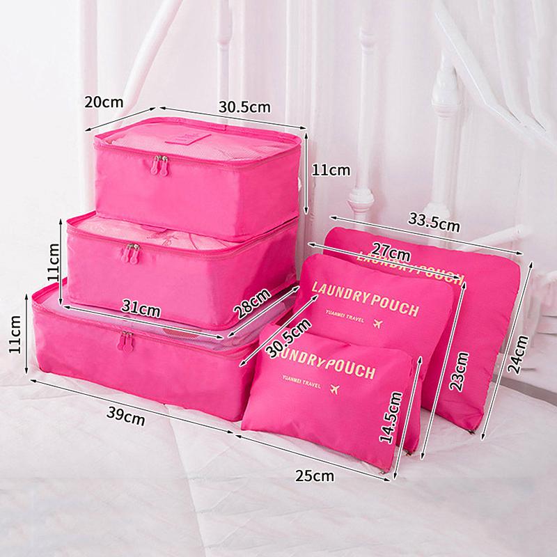 6 In 1 Travel Organizer Laundry Pouch Travel Luggage Bag Clothes Organizer Set