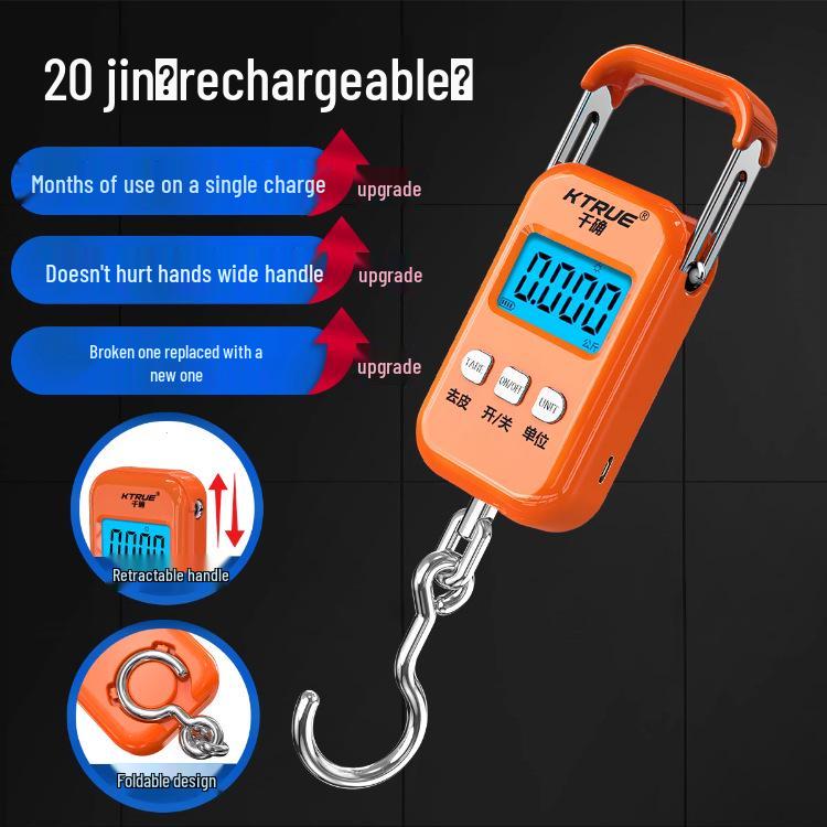 Portable Handheld Spring Scale - High Precision 50KG Luggage and Home Use
