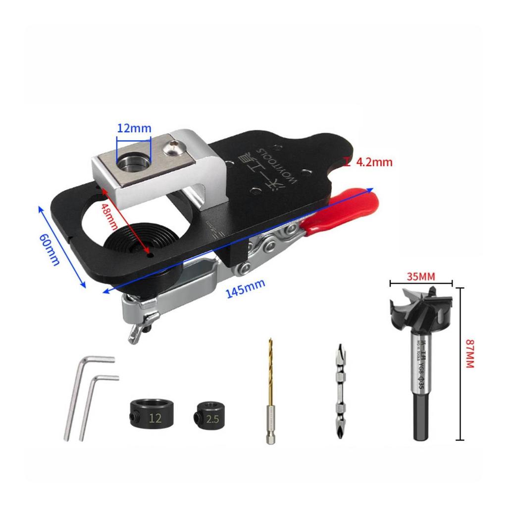 35mm Hinge Drilling Jig Accurate Cabinet Door Installation Tool Adjustable