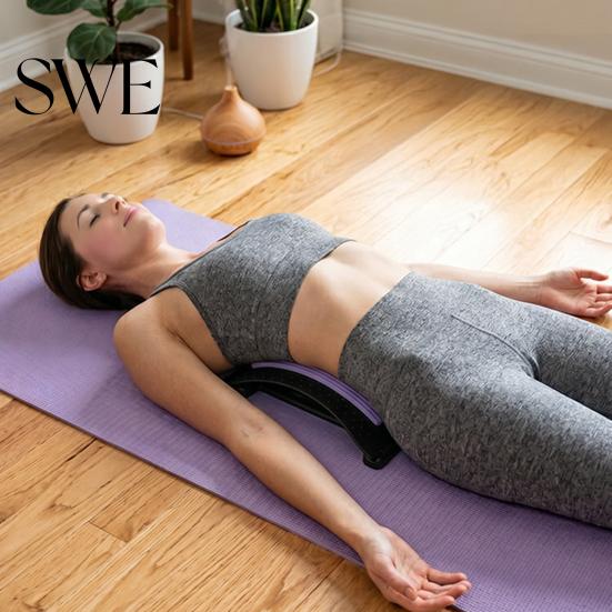 Sciatica Pain Relief Stretcher Lumbar Back Stretcher, Adjustable Lower Massager with Magnetic Therapy Multi-level Height Adjustment Support & Massage