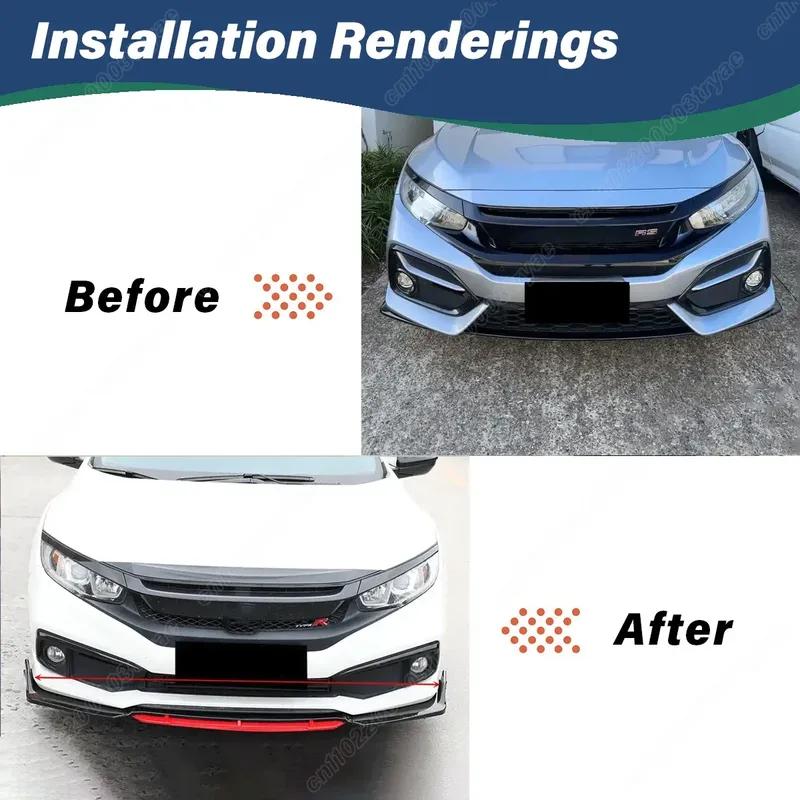 For Honda Civic Hatchback 2016 2017 2018 2019 2020 2021 Front Bumper Spoiler Splitter Front Shovel Guard Body Modification Kit