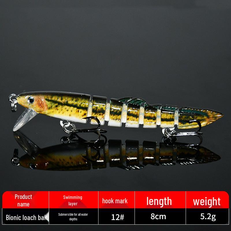 10 см 10 г Многосуставная приманка-рыба вьюн, 9-секционная имитация твердой приманки