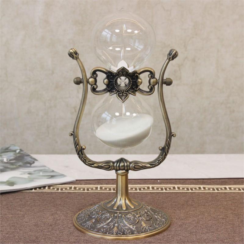 Home Wine Cabinet Entrance Living Room Desktop Hourglass Decoration Crafts Creative American Retro Metal Hourglass OrnamentLH455