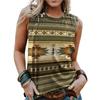 Western Aztec 3D Print Tank Top Women Geometry Vintage Streetwear Y2k Tops Oversized Vest Off Shoulder Sleeveless Girls Camisole