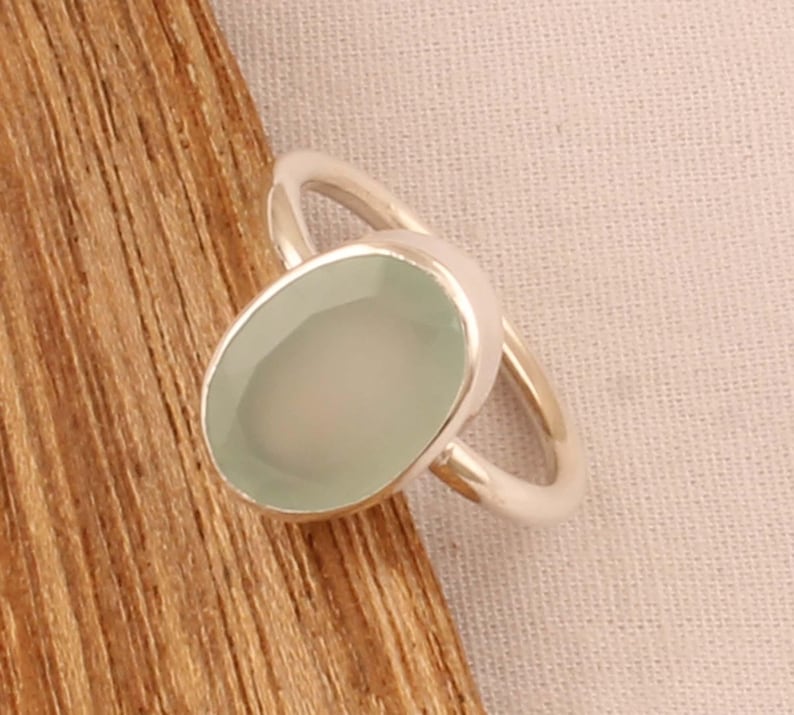 Solid 925 Sterling Silver Aquamarine Gemstone Handmade Designer Birthday Anniversary Gift Ring