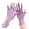 Miling Women's Summer Sun Protection Ice Silk Fingerless Gloves