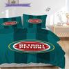 Set di tre pezzi con logo vibrante dei Detroit Pistons(1 * copripiumino + 2 * federa, senza nucleo) Copripiumino e federa morbidi e confortevoli