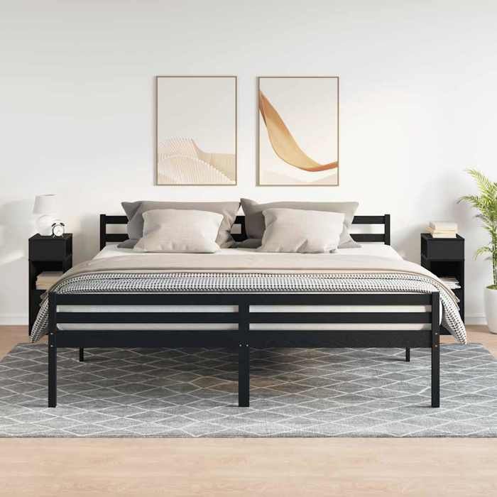 VidaXL Bedside Tables 2 Pcs with Drawer Black 25x31x66 Cm, Side Table, Bedside Cabinet, Side Table for the 858617