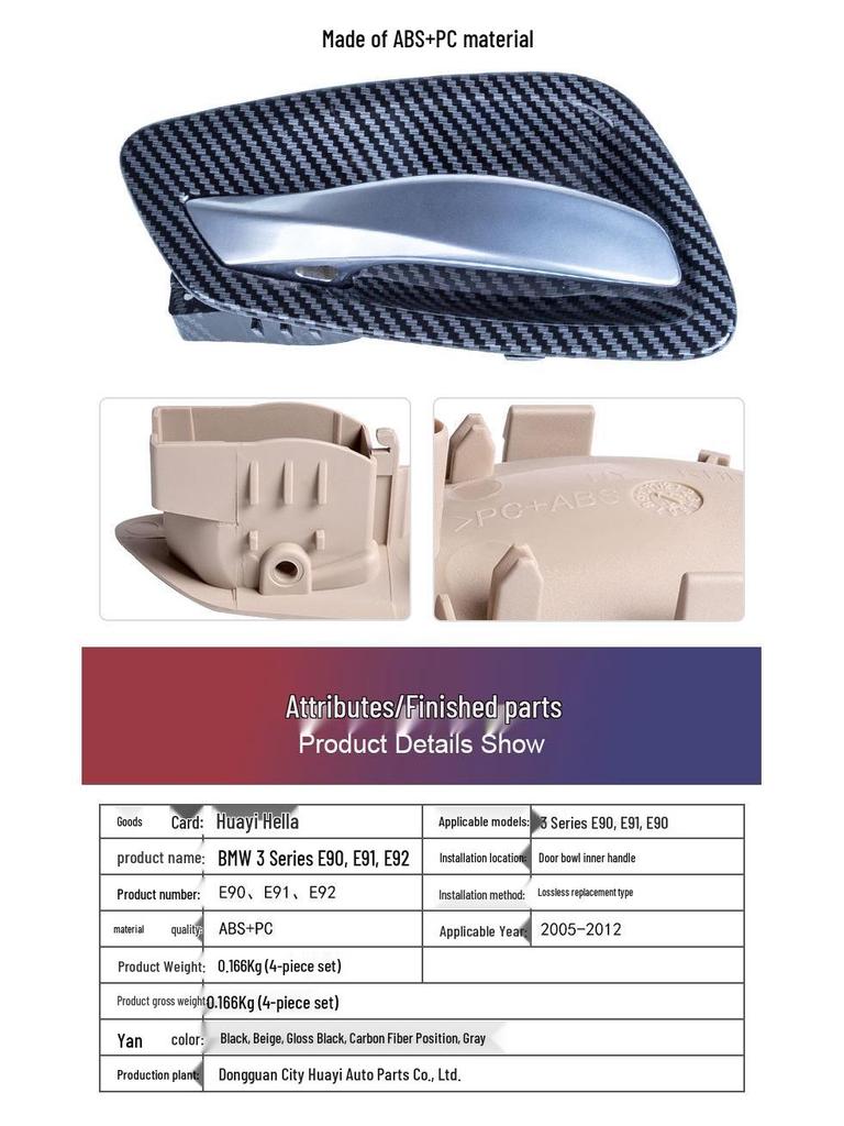 BMW 3 Series E90-E94 Carbon Fiber Door Handle & Bowl Set