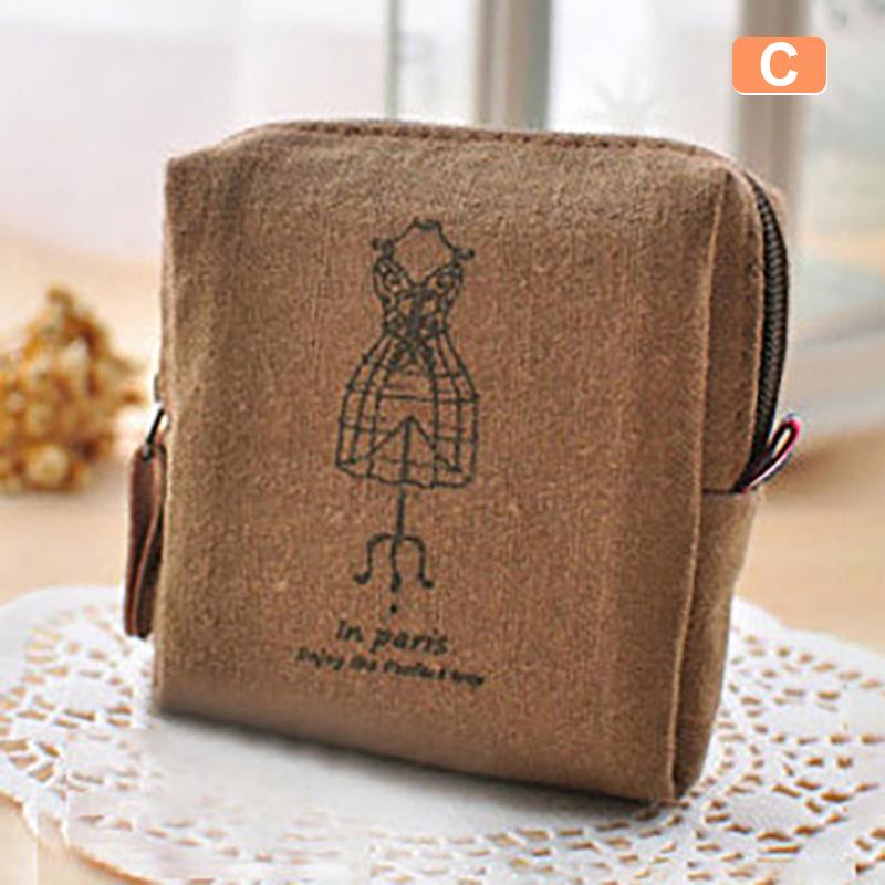Vintage Paris Münzgeldbörse Koreanische kleine Tasche Nostalgische Erinnerung Canvas Münztasche Urban Simplicity Reißverschluss Geldbörse Münztasche