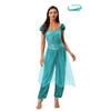 S-XXL Womens Arab Princess Cosplay Belly Dance Jumpsuit with Headwear and Detachable Sleeves Gem Decor Tulle Overlay Rompers Halloween Costume