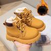 Children's Fashion Boots Winter Thickened Boys Girls' Anti Slip Warm Leather Boots Side Zipper Solid Color Kids Casual Shoes