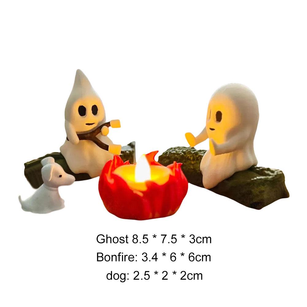 

Ghost Campfire Flickering Halloween Night Light 3D LED Ghost Campfire Light Cute Ghost Figurine Ornaments Halloween Decorations