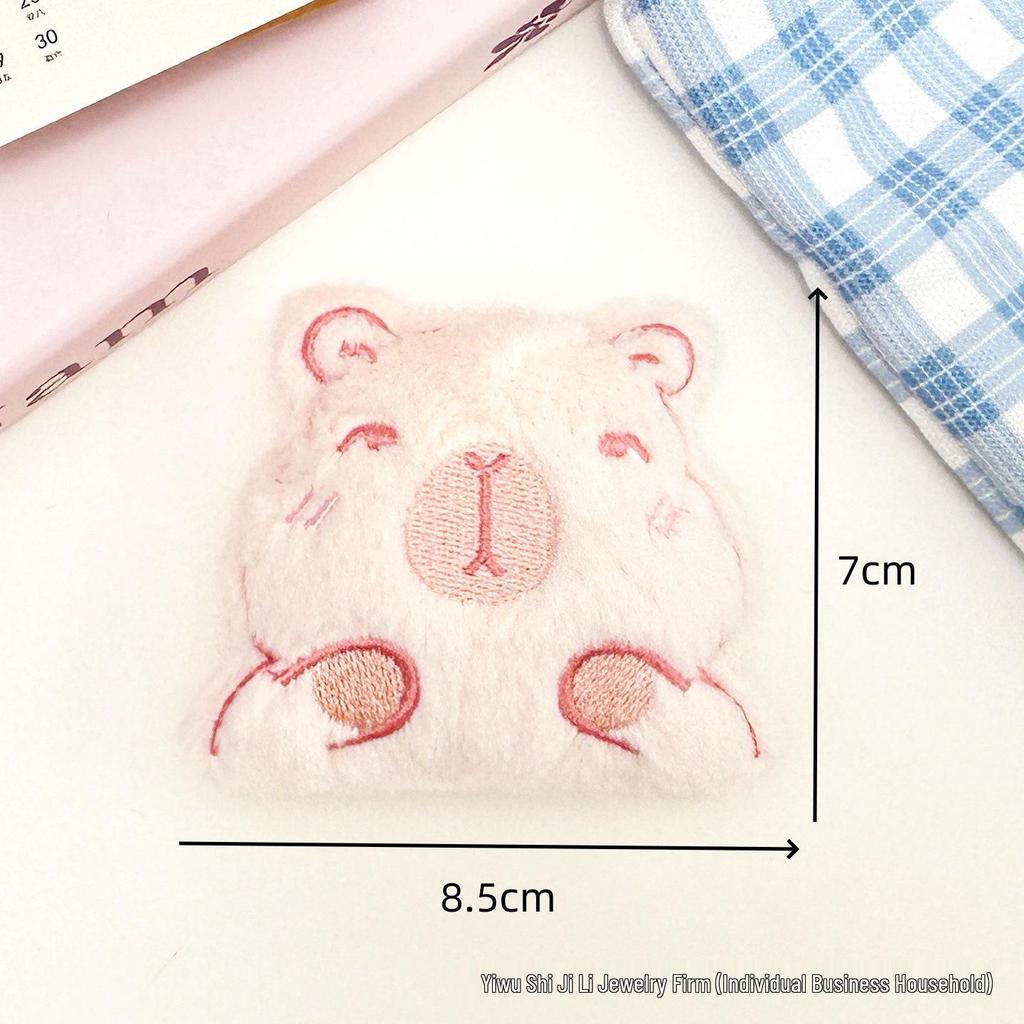 Cute Shy Capybara Plush Keychain: Cartoon Hamburger Design for DIY Clothing, Shoes, and Hat Accessories