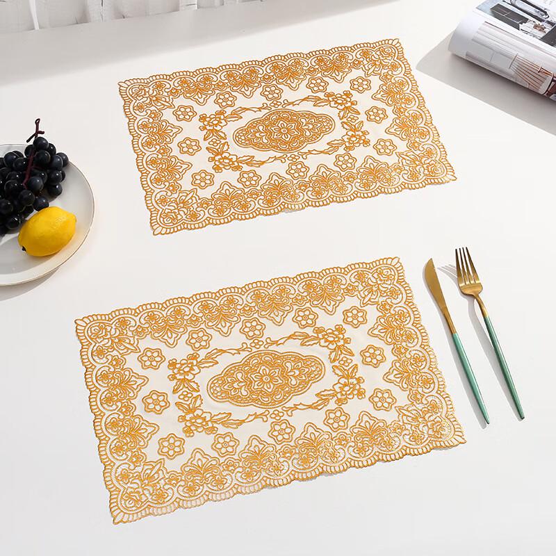 PVC Goldprägung Hohl Platzset Set