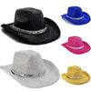 Unisex Sequin Bowler Hat Solid Color Fedoras Hat Cool Jazz Hat  Halloween Party