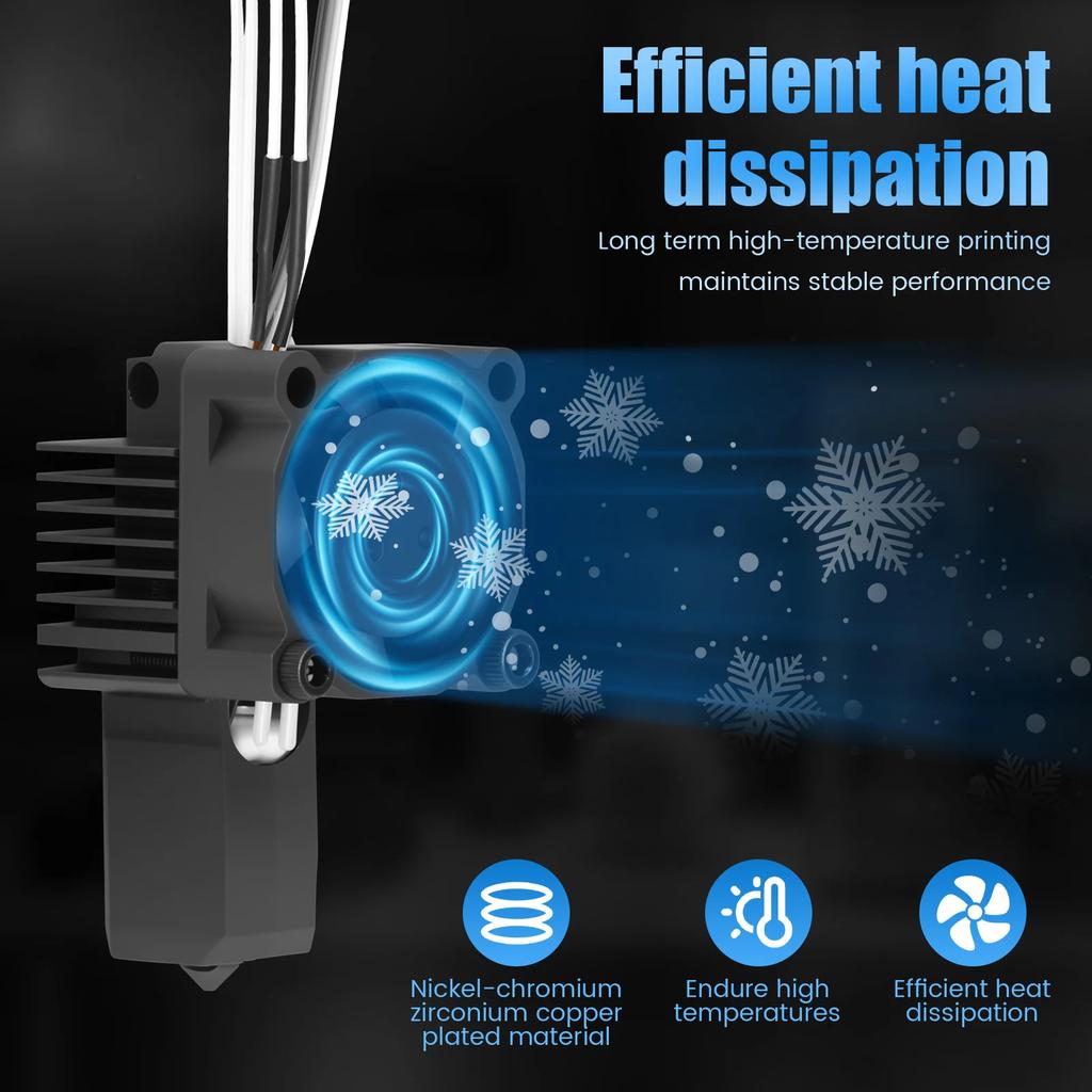 For Bambu Lab P1S Hotend Complete Assembly Upgrade Hardened Steel Extruder Kit For X1 X1C P1P P1S Fan Nozzle X1 Carbon Hot End