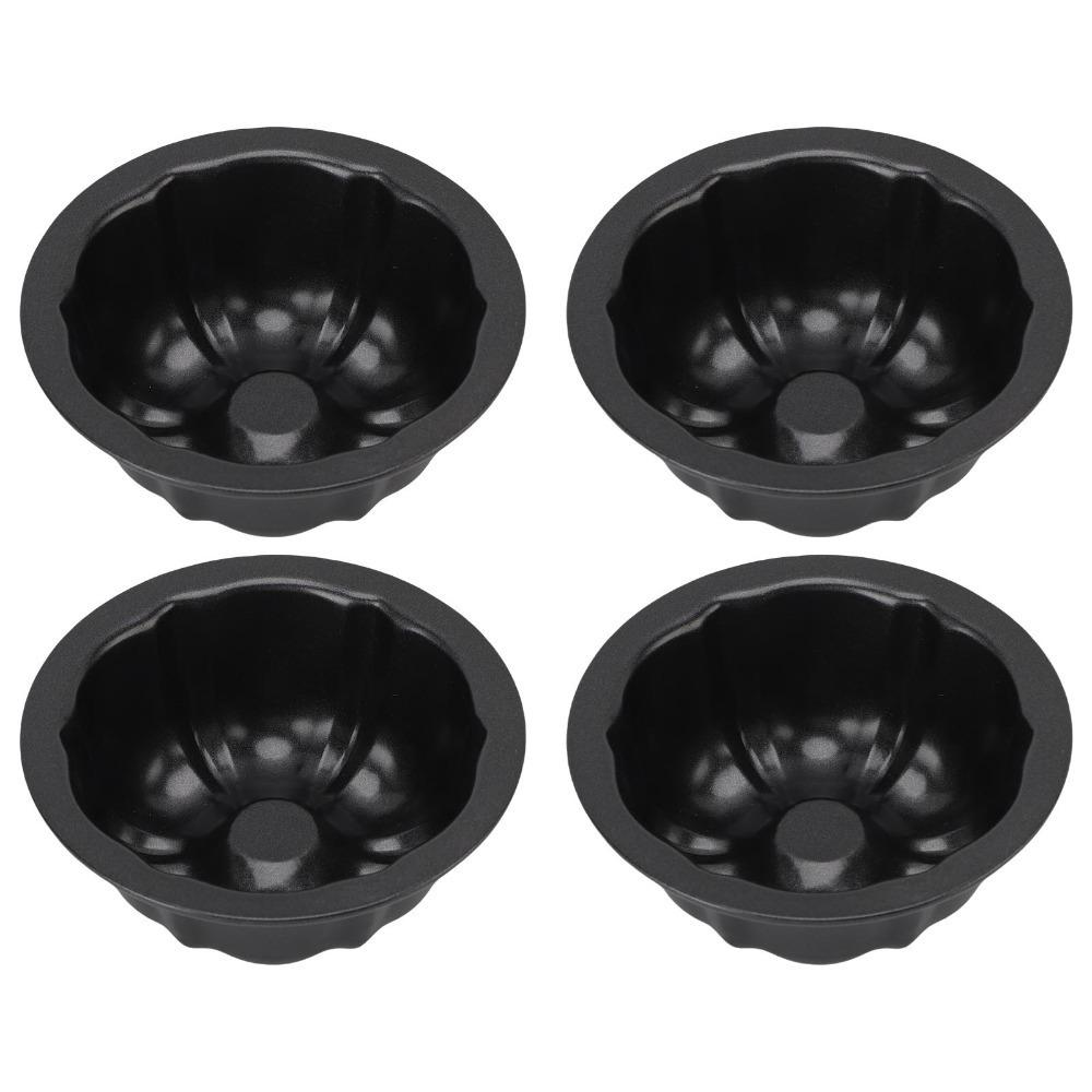 4pcs Chrysanthemum Pumpkin Cake Pans Round Shape Kugelhopf Mold Fluted Baking Cake Pans Baking чёрный