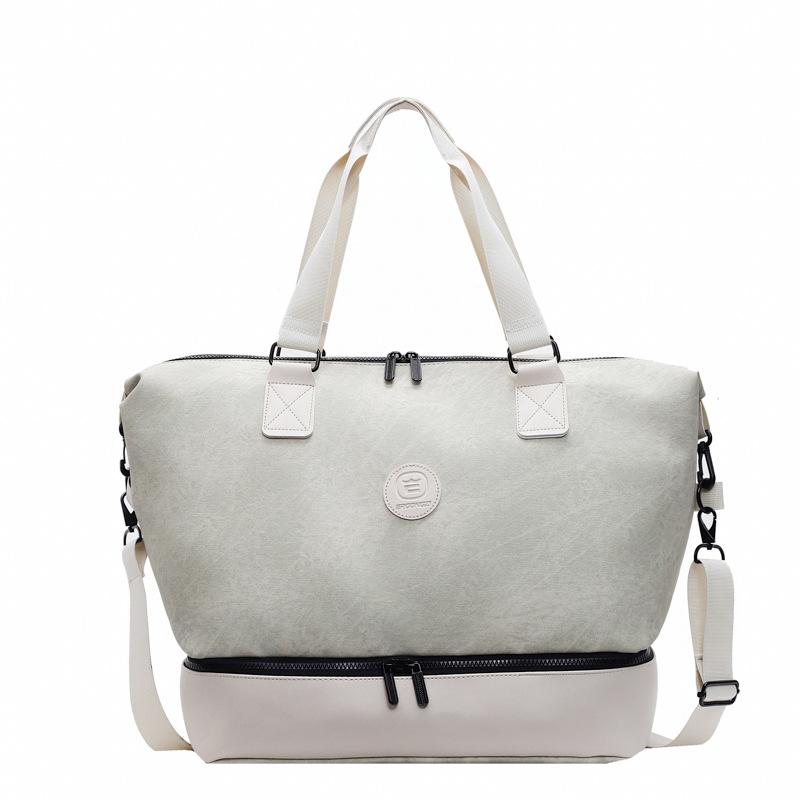 Trendy women's retro travel bag korean style shoulder crossbody yoga bag large capacity casual sports gym bag