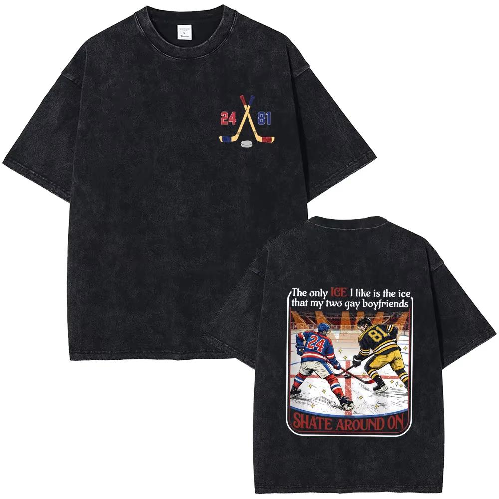 Hot Sale Heated Rivalry Heated All The Time Washed Vintage T-shirts Men Women Fashion Oversized T-shirt Male Y2k Cotton T Shirts
