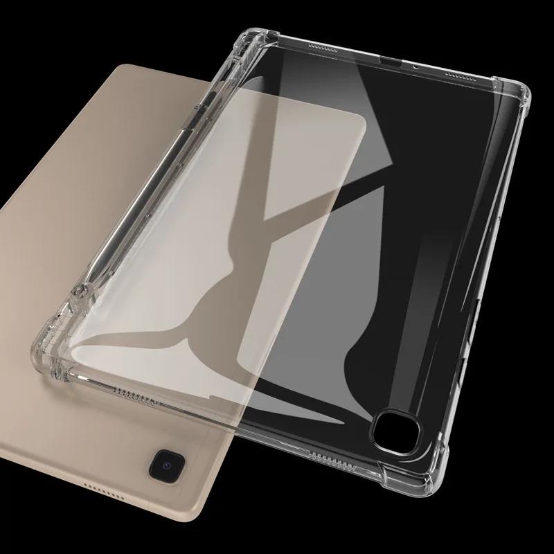 TPU-surfplattafodral för Samsung Galaxy Tab A9 A8 A7 S6 Lite S7 S8 Ultra S8+ S9+ S9 S10 FE Plus 2025 Genomskinligt skydd med pennfackshållare
