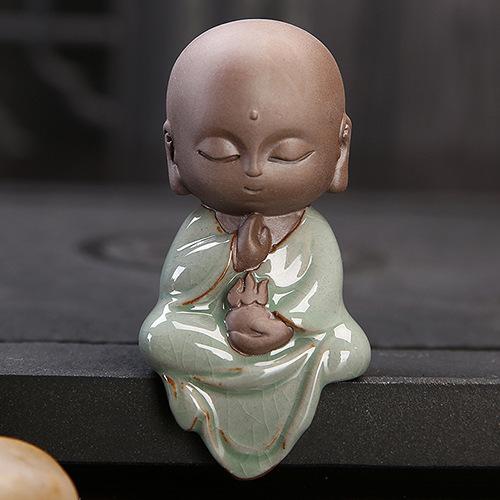 

Cute Guanyin Tea Pets Ceramics Buddha Little Monk Boutique Geyao Small Home Decor Ornaments Kung Fu Tea Play Accessories